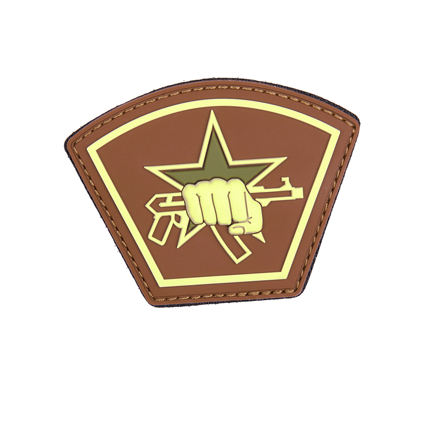 Embleem 3D PVC Russiche ster vuist bruin #9067
