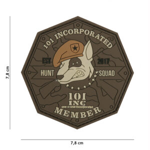 Embleem 3D PVC 101 INC Hunt Squad bruin #1082