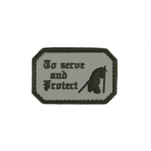 Embleem 3D PVC To serve and protect grijs #1091