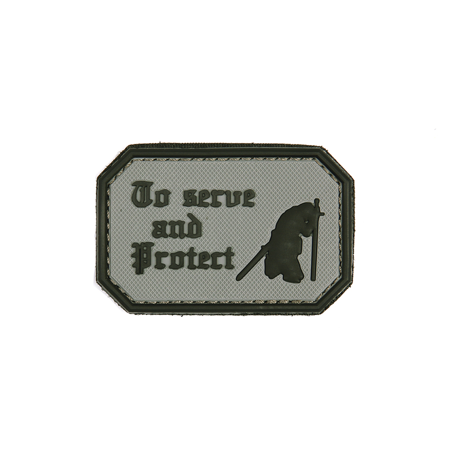Embleem 3D PVC To serve and protect grijs #1091