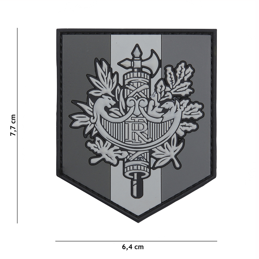 Embleem 3D PVC Frans schild grijs #2099