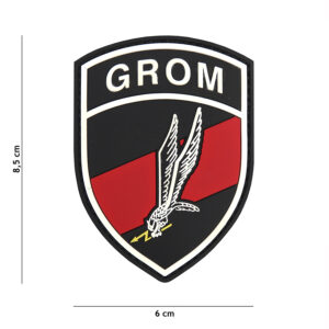 Embleem 3D PVC GROM zwart/rood #2056