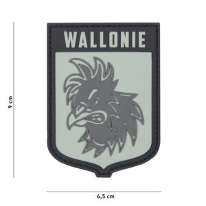 Embleem 3D PVC Wallonie grijs #2097