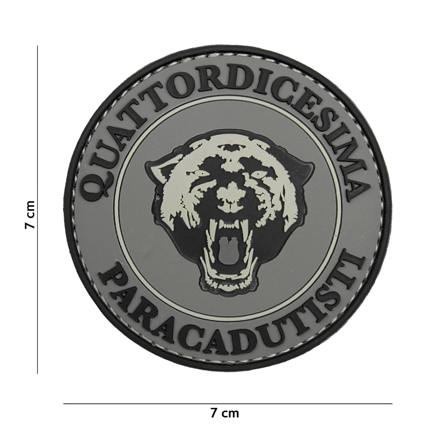 Embleem 3D PVC Paracadutisti grijs #2102