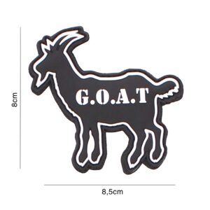 Embleem 3D PVC G.O.A.T. zwart #3105