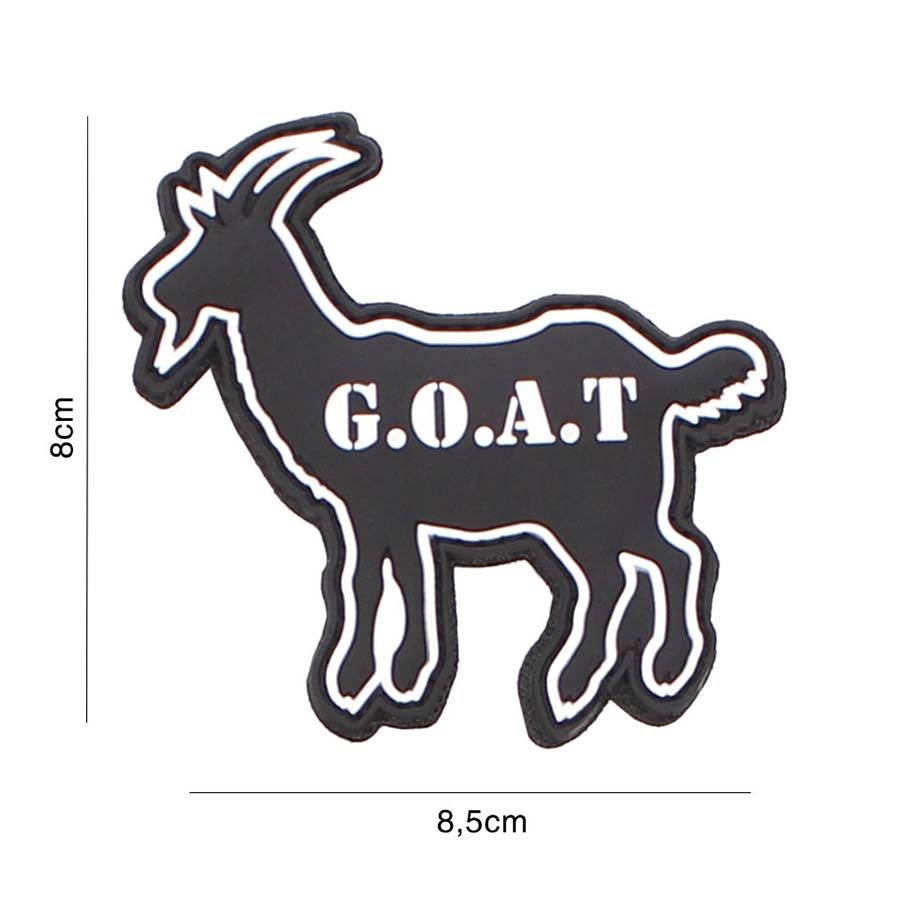 Embleem 3D PVC G.O.A.T. zwart #3105