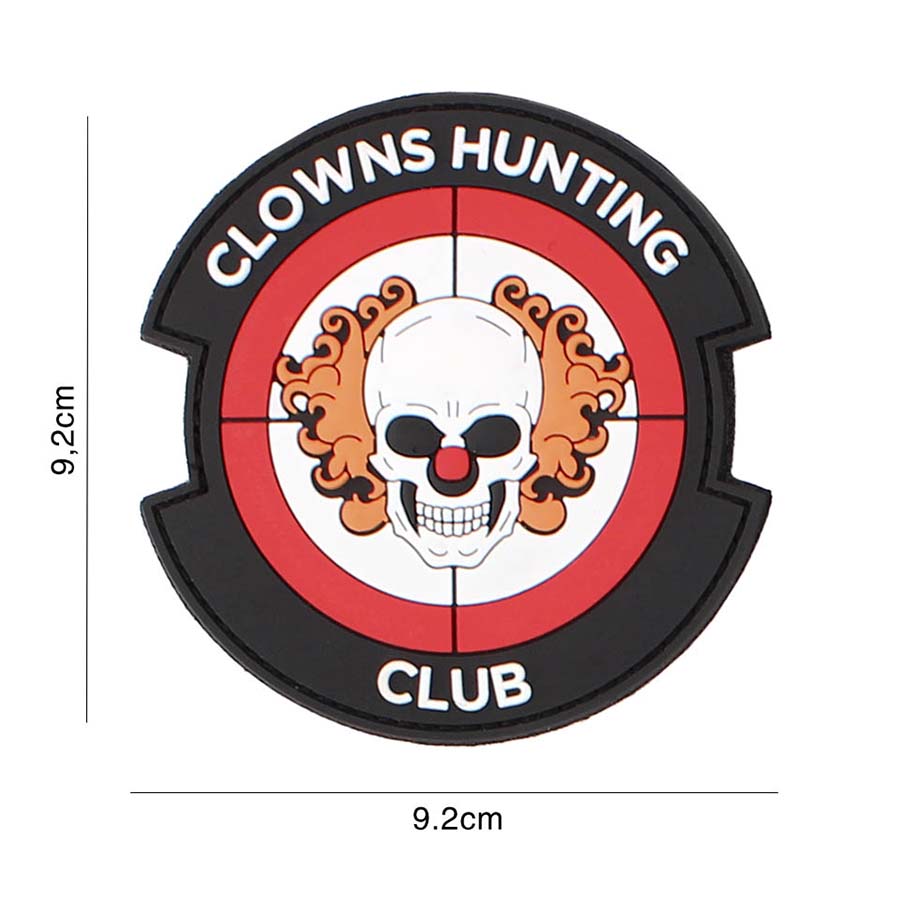 Embleem 3D PVC Clowns Hunting Club rood #3115