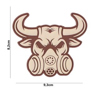 Embleem 3D PVC Gasmask Bull beige #3128