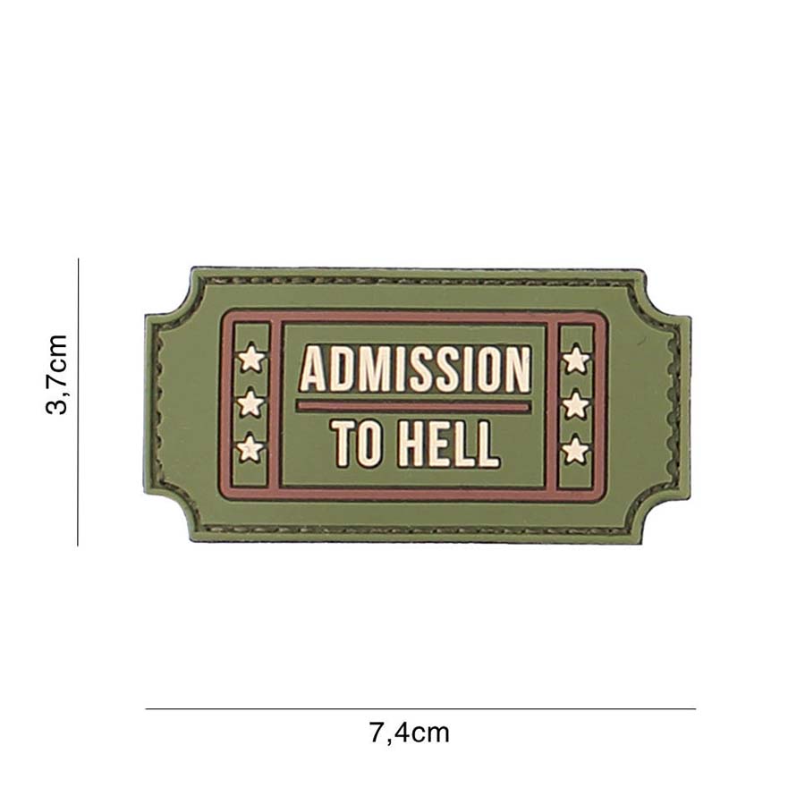 Embleem 3D PVC Admission to Hell #3135