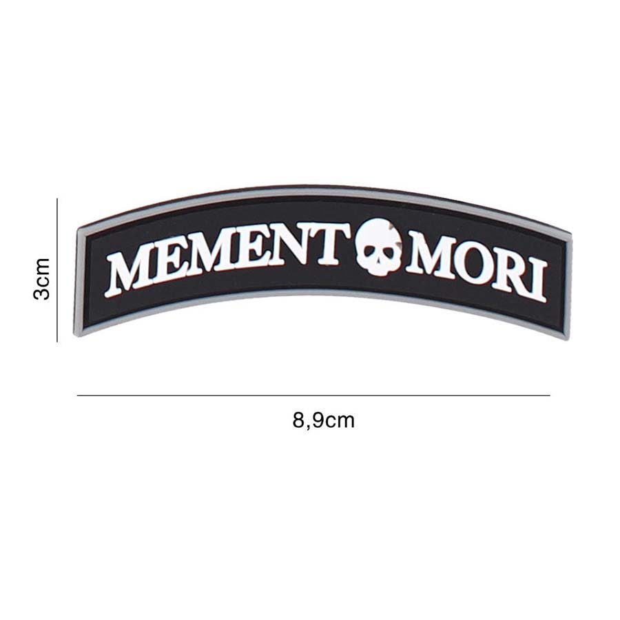 Embleem 3D PVC Memento Mori (tab) zwart #4095