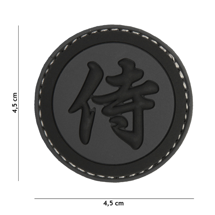 Embleem 3D PVC Samurai grijs/zwart #4109