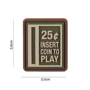 Embleem 3D PVC Insert coin to play groen #5100