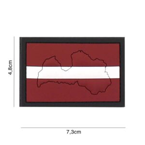 Embleem 3D PVC Letland met contour #4130
