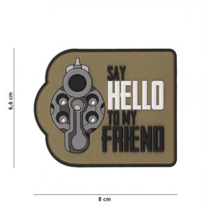 Embleem 3D PVC Say hello to my friend coyote #6122