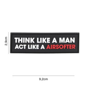 Embleem 3D PVC Think like a man zwart #9096