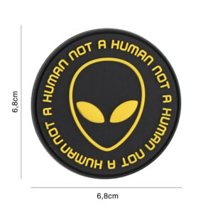 Embleem 3D PVC Not human zwart/geel #9070