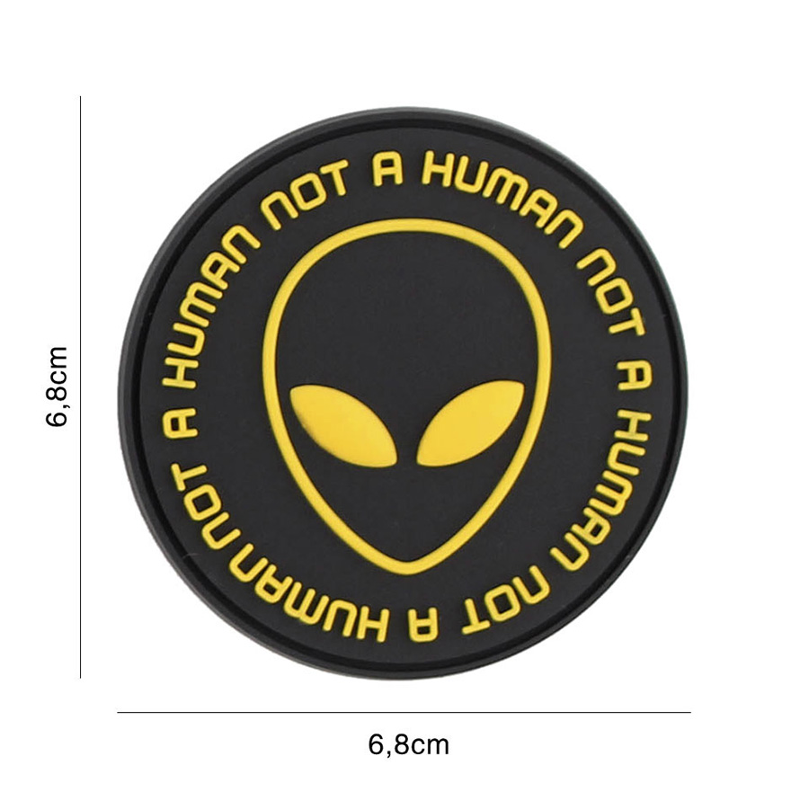 Embleem 3D PVC Not human zwart/geel #9070