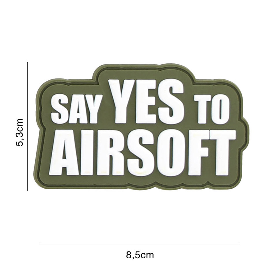 Embleem 3D PVC Say yes to Airsoft groen #2117