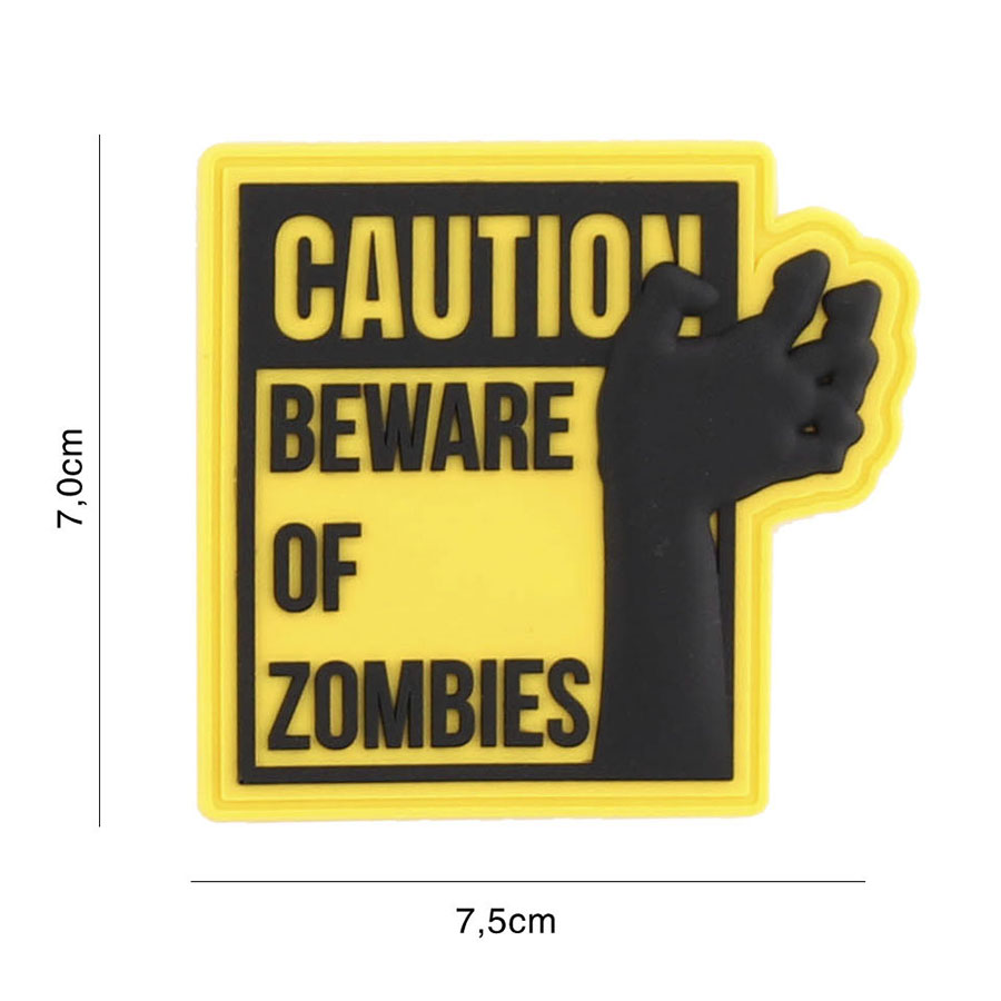 Embleem 3D PVC Caution geel #2121