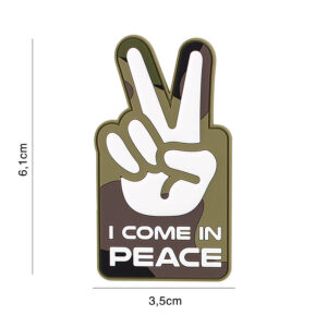 Embleem 3D PVC I come in peace woodland #8126