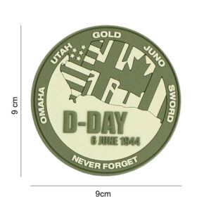 Embleem 3D PVC D-Day Never forget groen #7086