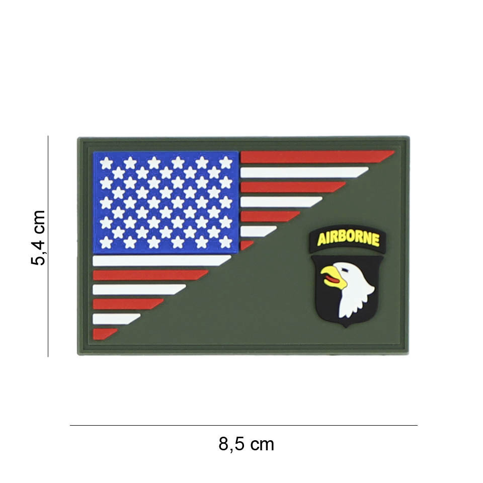Embleem 3D PVC 101st Airborne halve vlag #19058