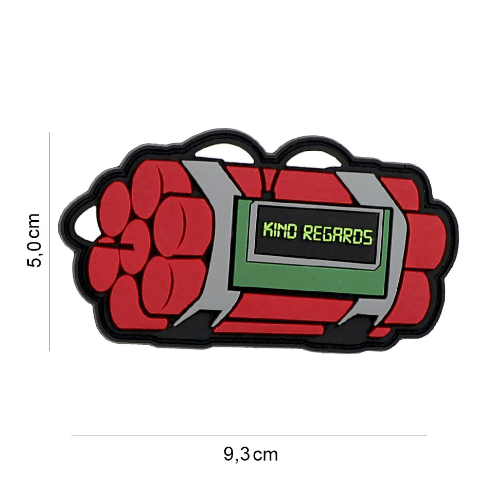 Embleem 3D PVC Kind regards rood #8100
