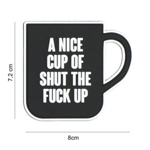 Embleem 3D PVC A nice cup zwart #8097
