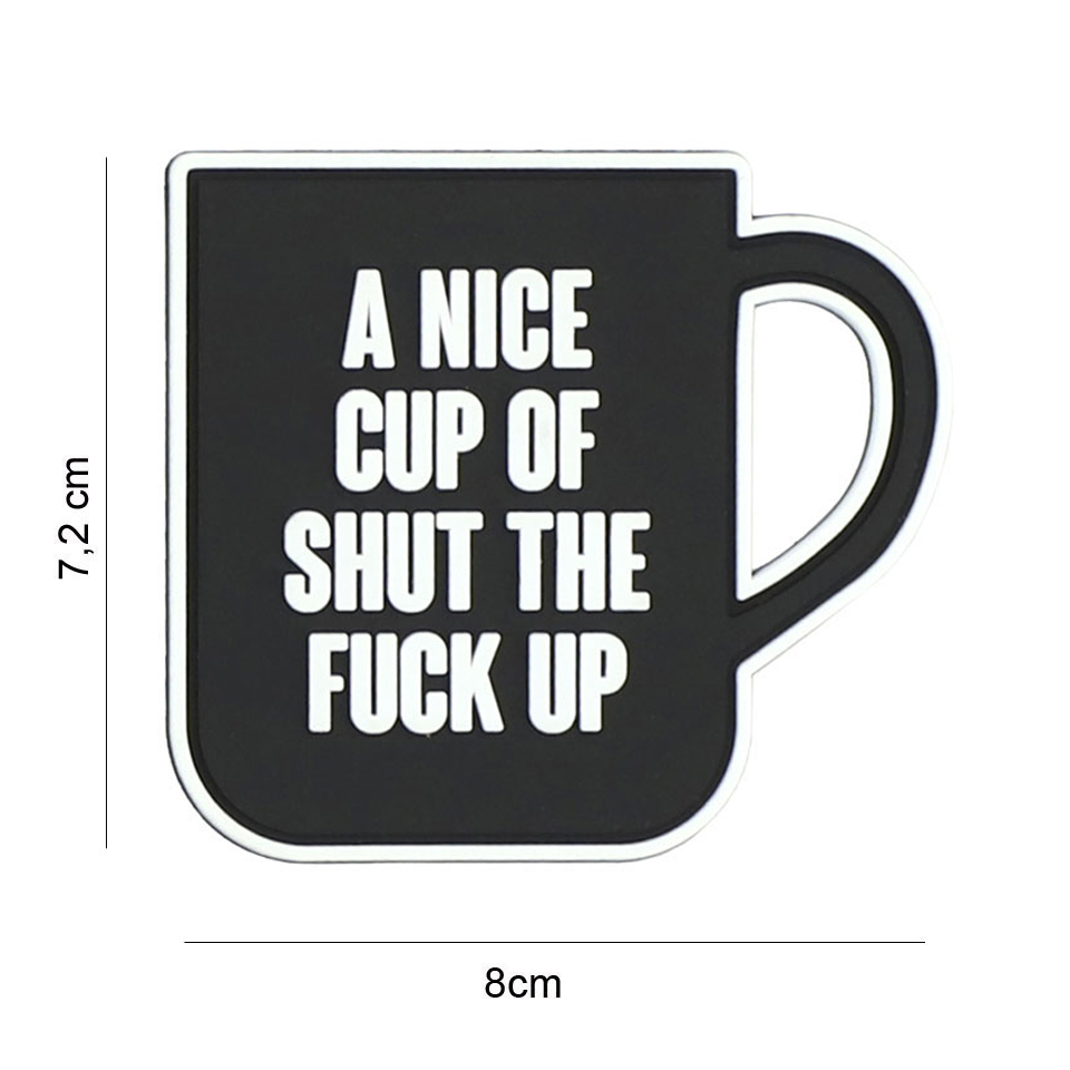 Embleem 3D PVC A nice cup zwart #8097