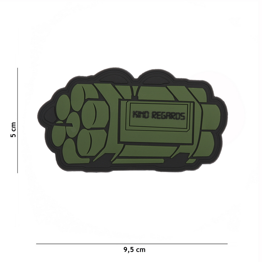 Embleem 3D PVC Kind regards groen #8133