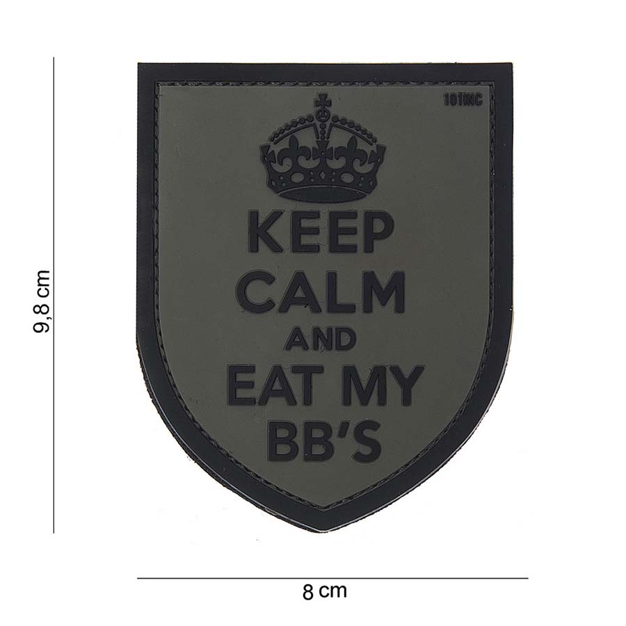 Embleem 3D PVC Keep calm grijs #10111