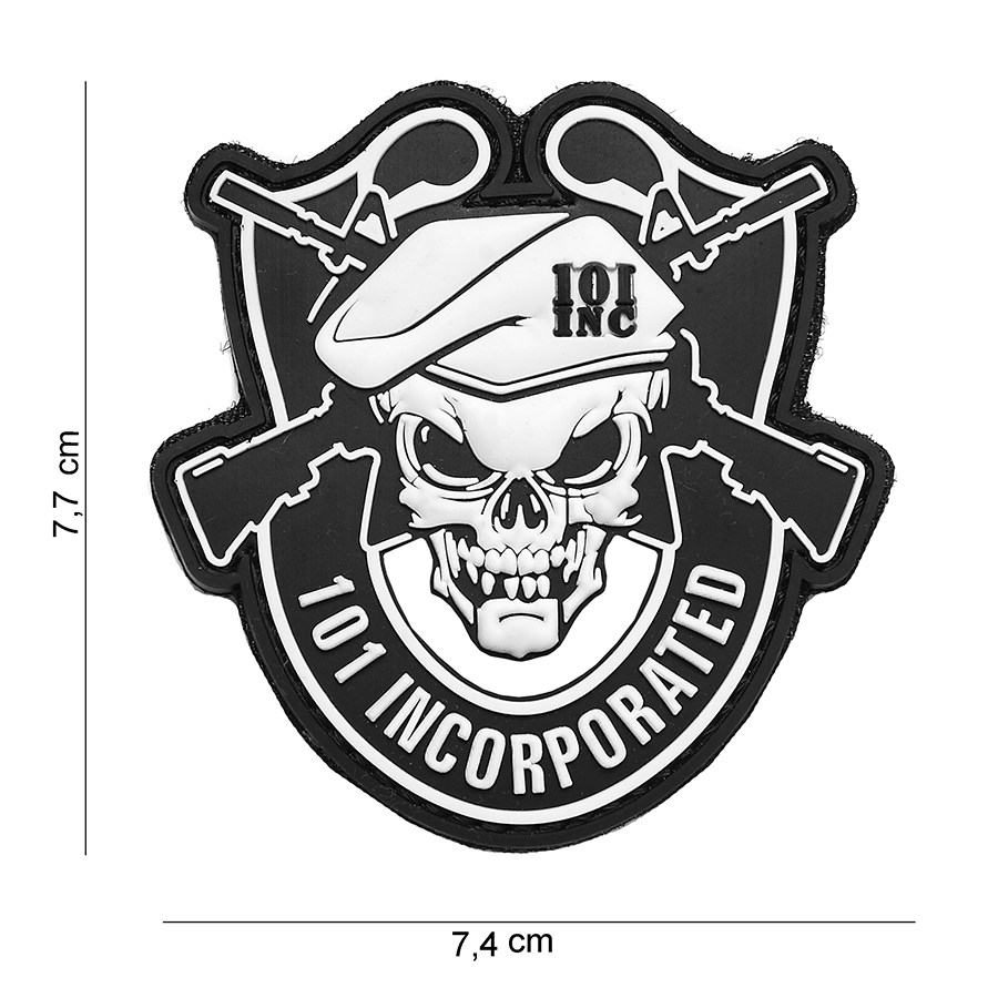 Embleem 3D PVC 101 Incorporated zwart #15037