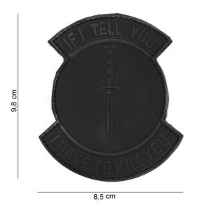 Embleem 3D PVC If I tell you zwart #16093