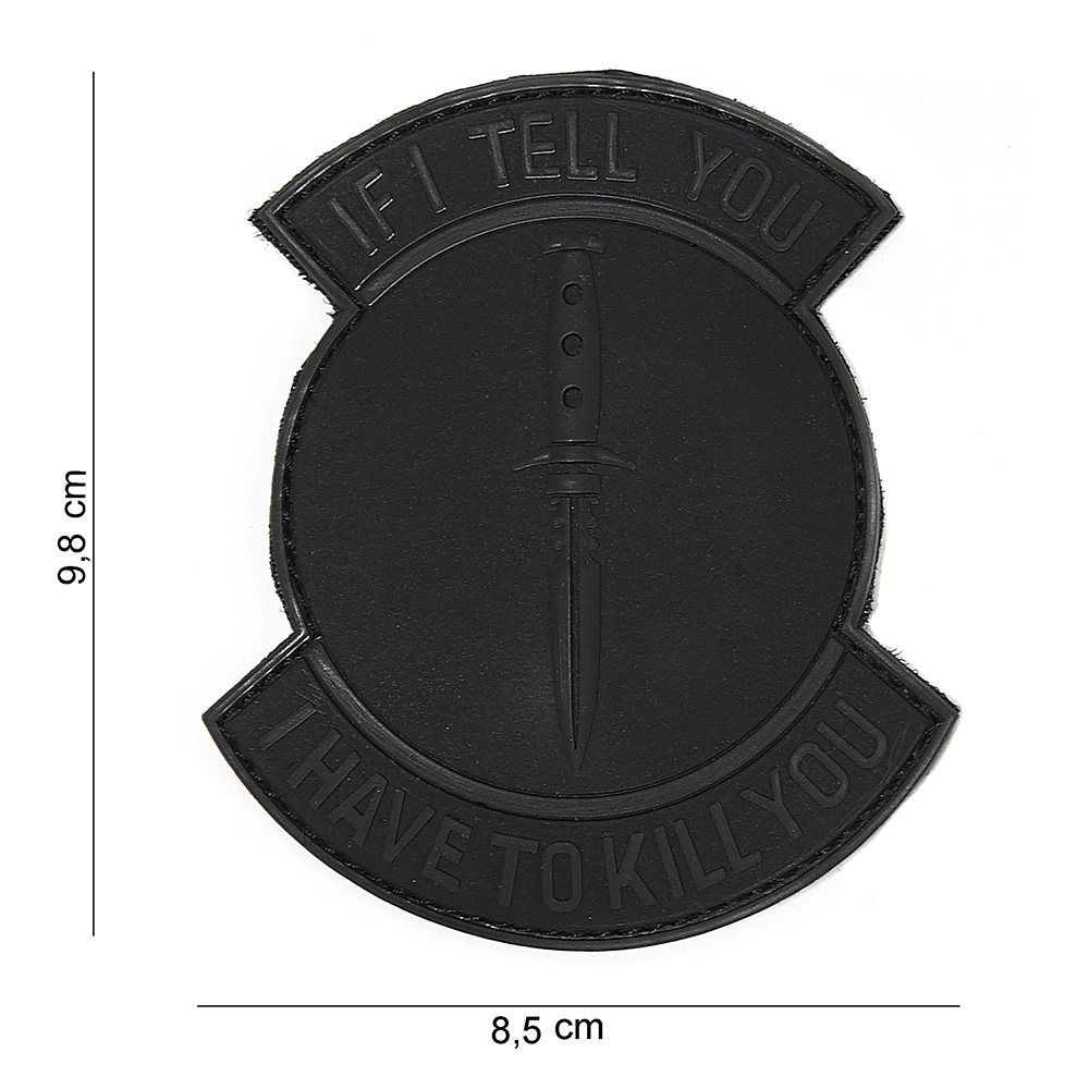 Embleem 3D PVC If I tell you zwart #16093
