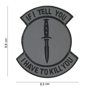 Embleem 3D PVC If I tell you grijs/zwart #16092