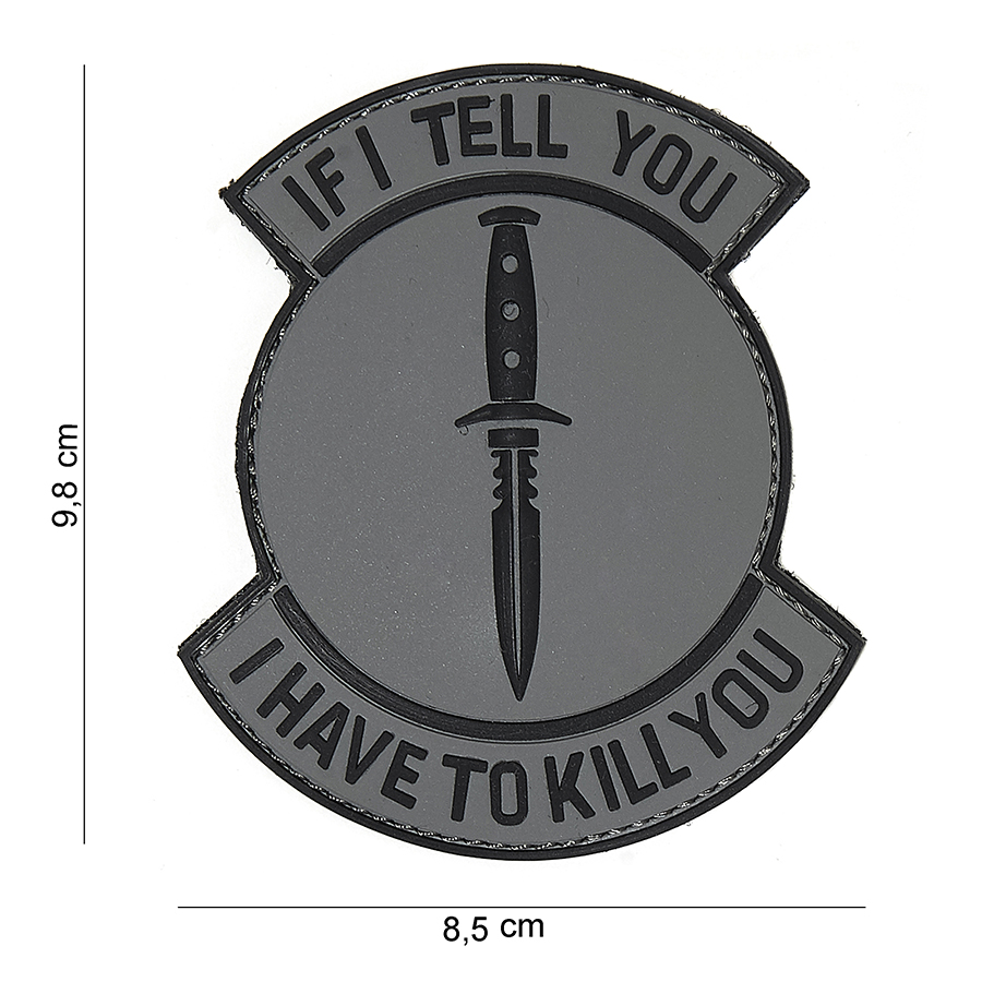 Embleem 3D PVC If I tell you grijs/zwart #16092