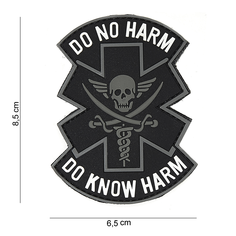 Embleem 3D PVC Do no harm zwart #16097