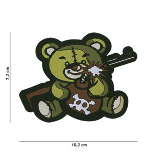 Embleem stof fijn geweven Terreur Teddy groen #7144