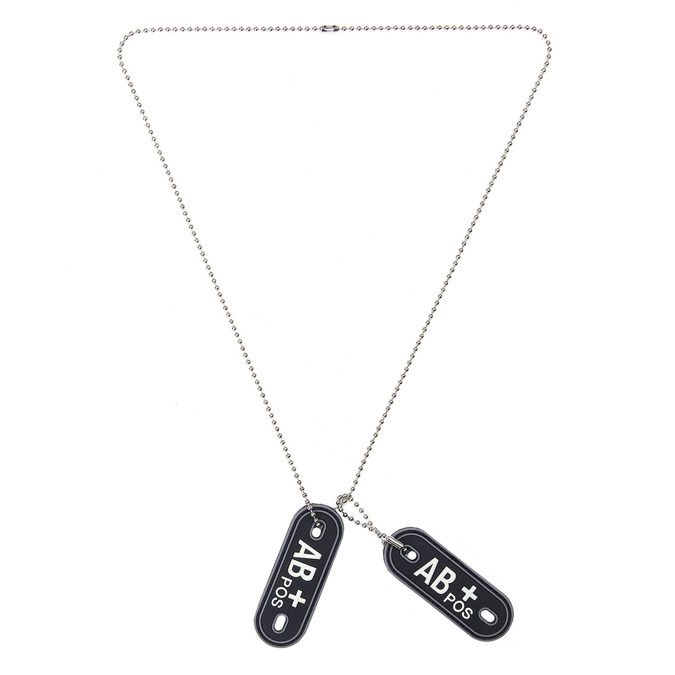 Dog tag PVC Bloedgroep AB+ positief Dog tag PVC Bloedgroep AB+ positief