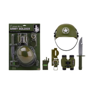 Speelgoed set Army Forces op kaart met helm
