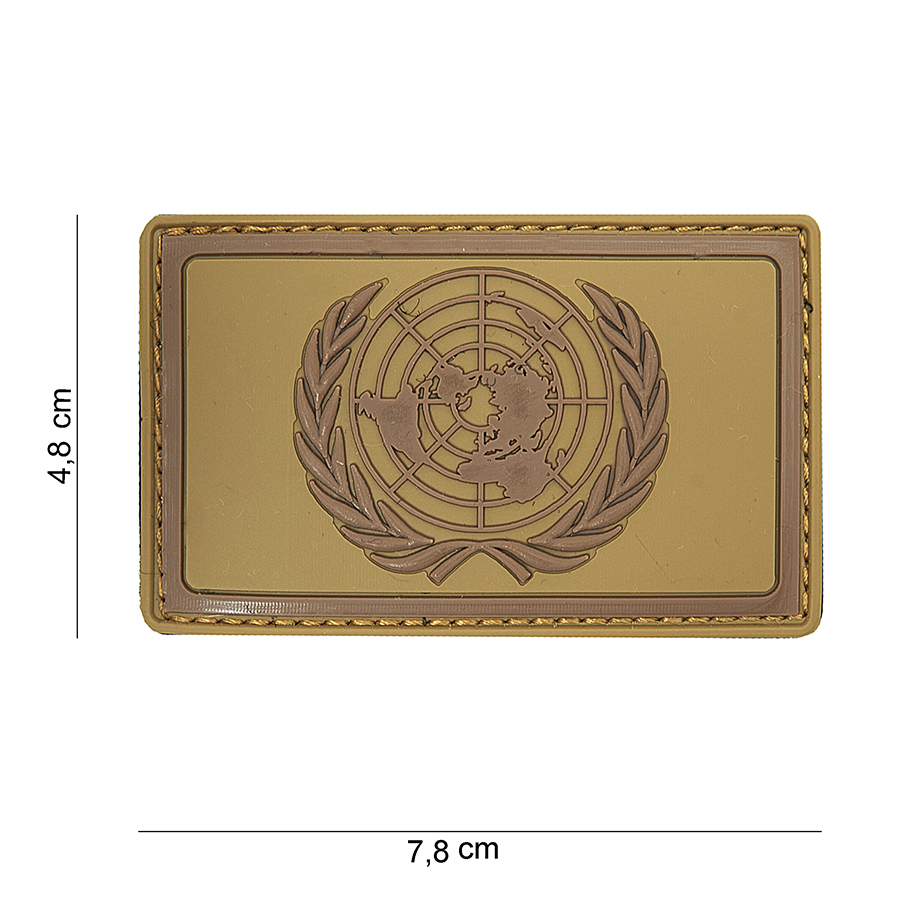 Embleem 3D PVC Verenigde Naties bruin #16091