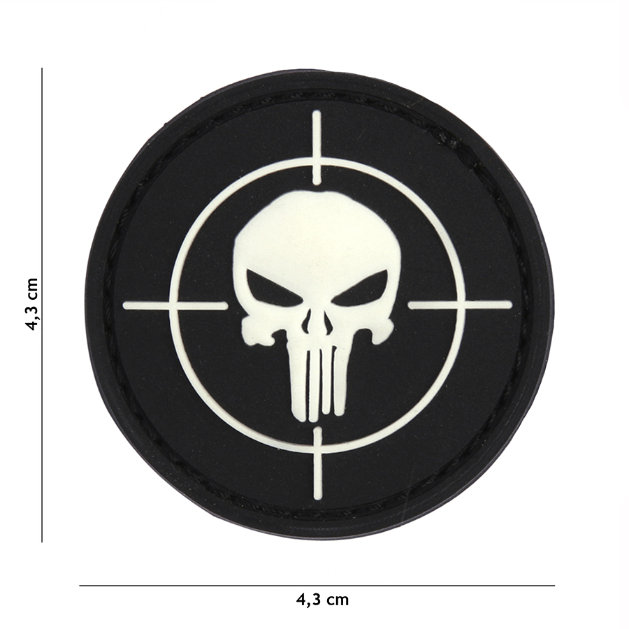 Embleem 3D PVC Punisher vizier zwart #9033