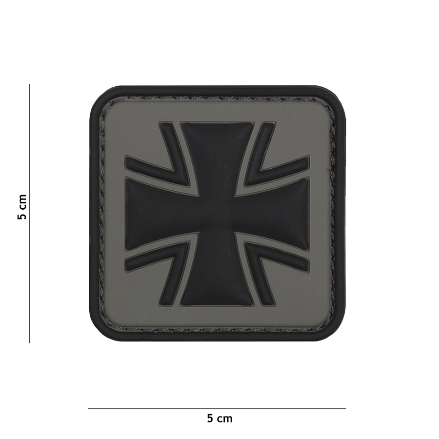 Embleem 3D PVC Duits kruis grijs #2072