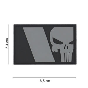 Embleem 3D PVC Punisher Franse vlag grijs #8085