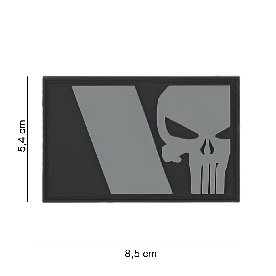 Embleem 3D PVC Punisher Franse vlag grijs #8085