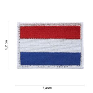 Embleem stof vlag Holland met klittenband #1068