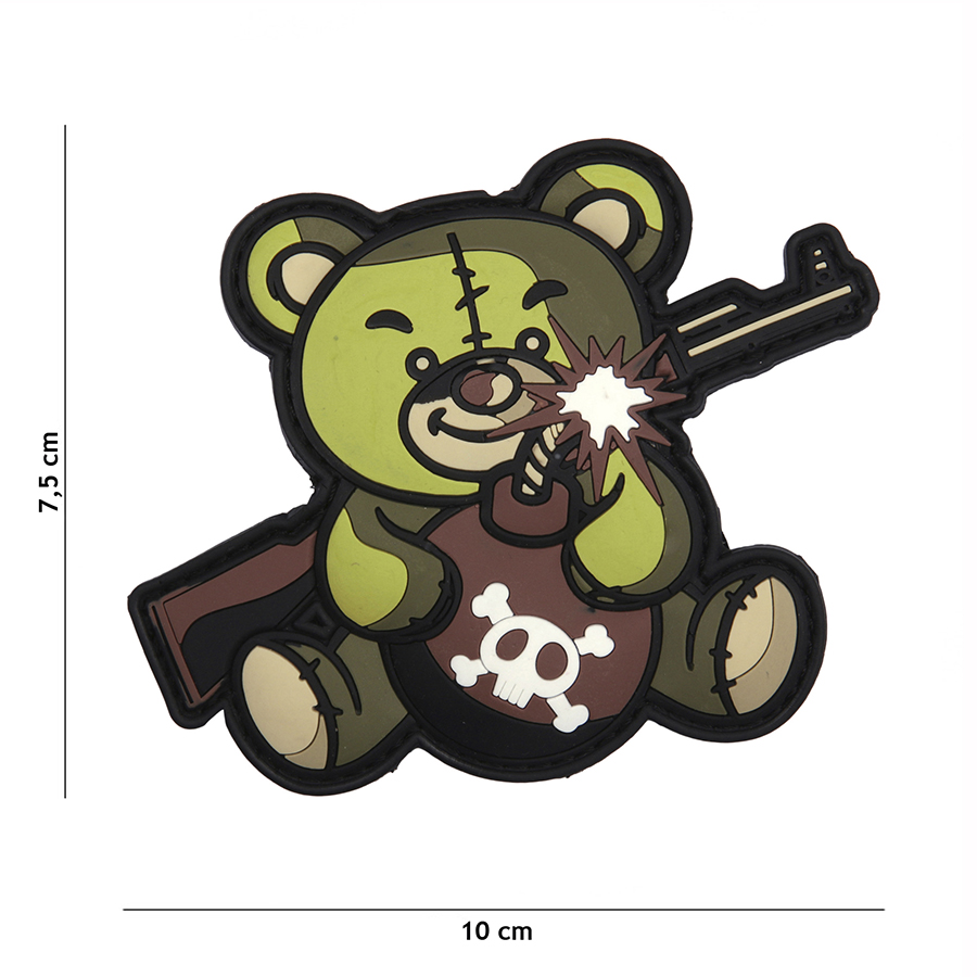 Embleem 3D PVC Terreur Teddy groen #9014