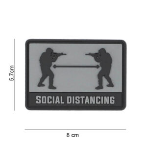 Embleem 3D PVC Social distance grijs #8098