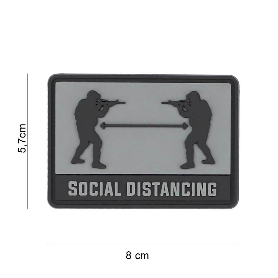 Embleem 3D PVC Social distance grijs #8098