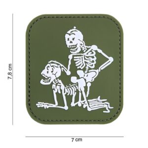 Embleem 3D PVC twee skeletten groen #11173